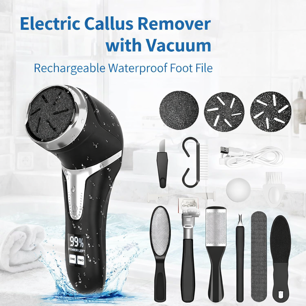 Electric Foot Callus Remover with Vacuum & 2 Speeds