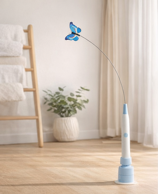 BOOTEELY Electric Suction Cat Toy- Self-Entertaining Teaser Wand for Cats