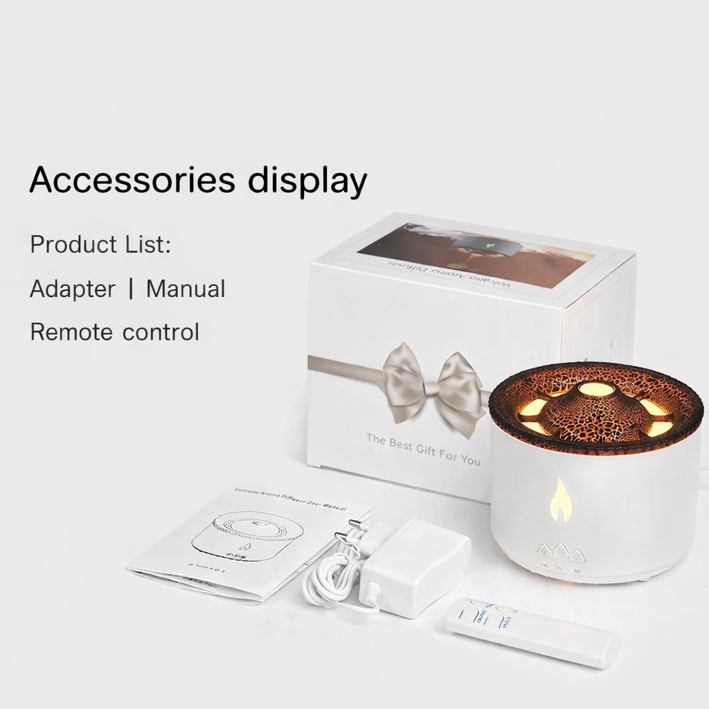 Volcano Flame Aroma Diffuser Jellyfish Smoke Air Humidifier 360ml Humidifier