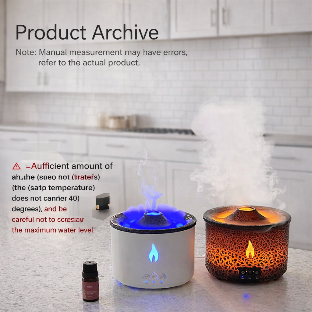 Volcano Flame Aroma Diffuser Jellyfish Smoke Air Humidifier 360ml Humidifier