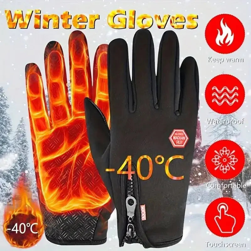 Touchscreen Waterproof Winter Gloves – Non-Slip for Driving, Cycling & Skiing