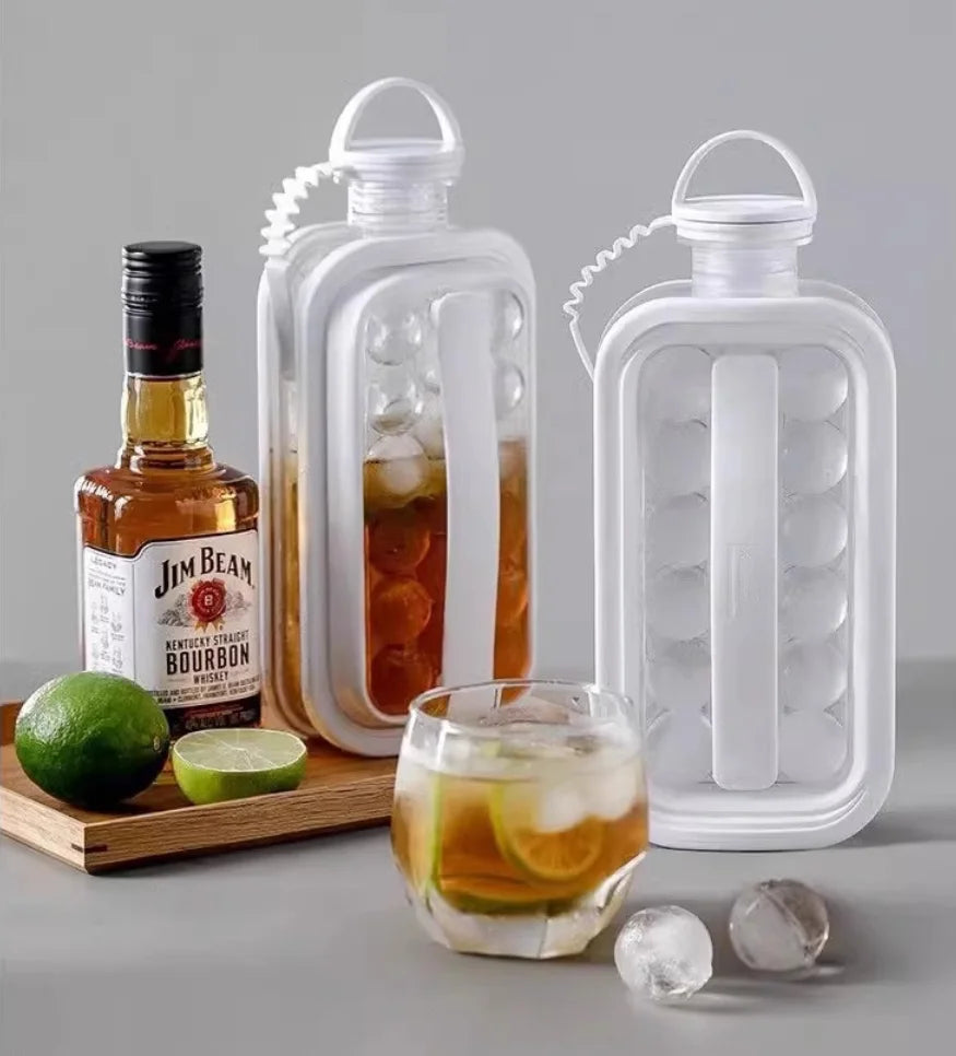 Silicone Ice Ball Mold Cup – 2-in-1 Collapsible Ice Maker for Cold Drinks, Home & Travel