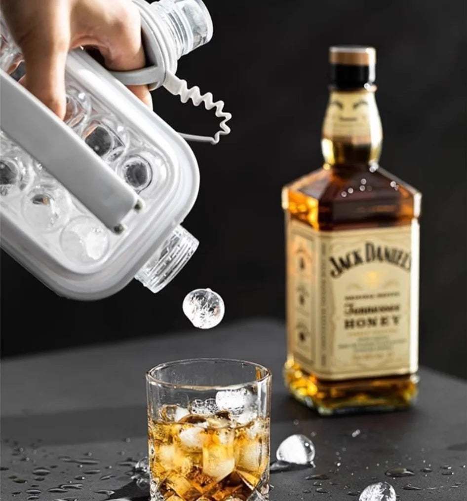 Silicone Ice Ball Mold Cup – 2-in-1 Collapsible Ice Maker for Cold Drinks, Home & Travel